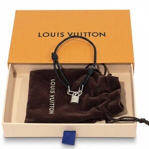 Louis Vuitton LV Louis Vuitton 925 Sterling Silver Padlock Adjustable Bracelet
